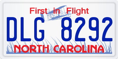 NC license plate DLG8292