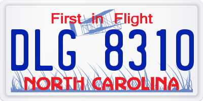 NC license plate DLG8310