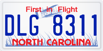 NC license plate DLG8311
