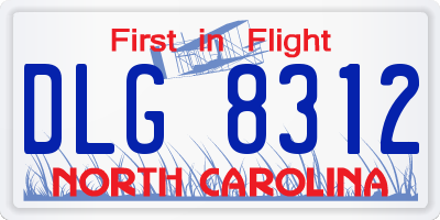 NC license plate DLG8312