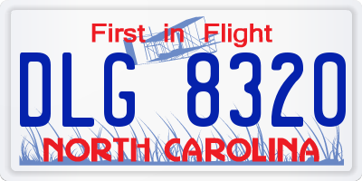 NC license plate DLG8320