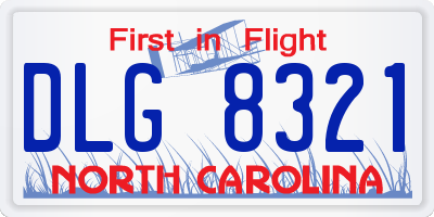 NC license plate DLG8321