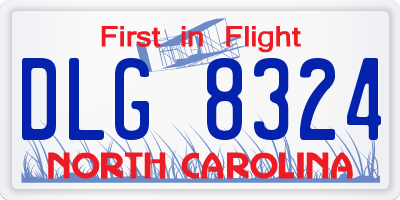 NC license plate DLG8324