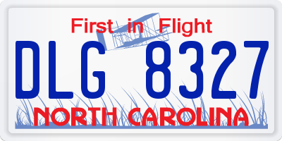 NC license plate DLG8327