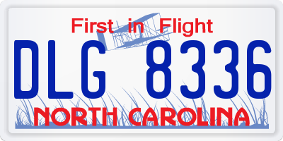 NC license plate DLG8336