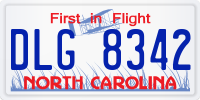 NC license plate DLG8342