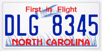 NC license plate DLG8345