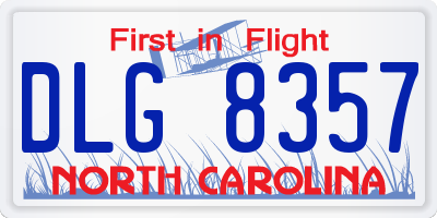 NC license plate DLG8357