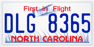 NC license plate DLG8365