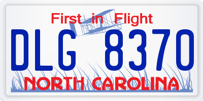 NC license plate DLG8370