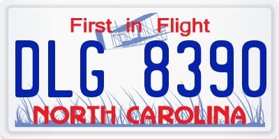 NC license plate DLG8390