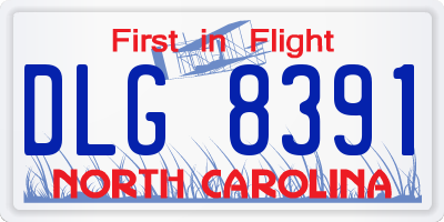 NC license plate DLG8391