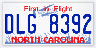 NC license plate DLG8392
