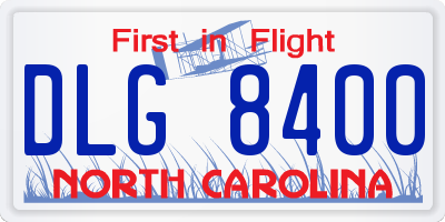 NC license plate DLG8400