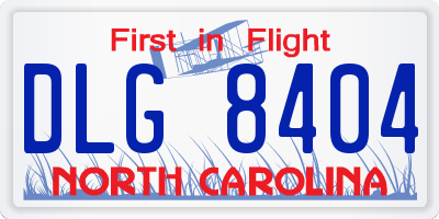 NC license plate DLG8404