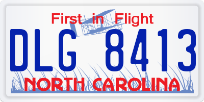 NC license plate DLG8413