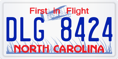 NC license plate DLG8424