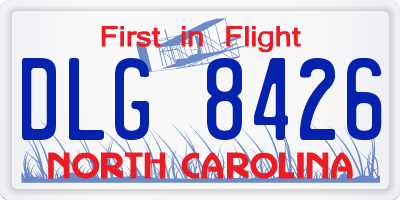 NC license plate DLG8426