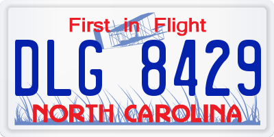 NC license plate DLG8429