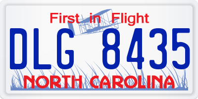 NC license plate DLG8435