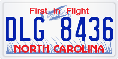 NC license plate DLG8436