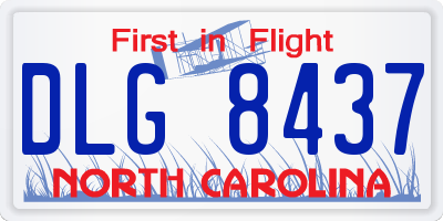 NC license plate DLG8437