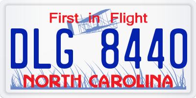NC license plate DLG8440