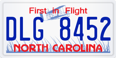 NC license plate DLG8452