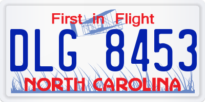 NC license plate DLG8453