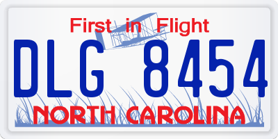 NC license plate DLG8454