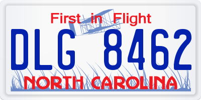 NC license plate DLG8462