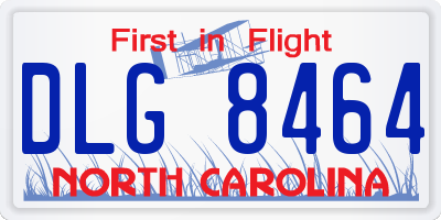 NC license plate DLG8464