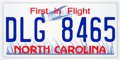 NC license plate DLG8465