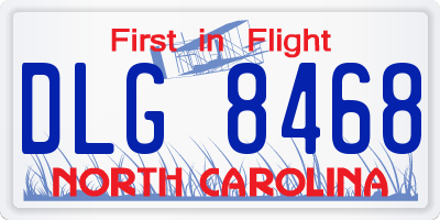 NC license plate DLG8468