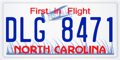 NC license plate DLG8471