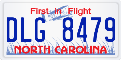 NC license plate DLG8479