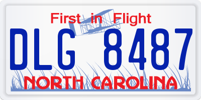 NC license plate DLG8487