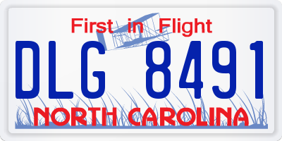 NC license plate DLG8491