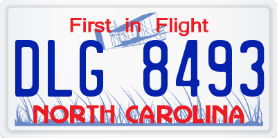 NC license plate DLG8493