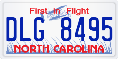 NC license plate DLG8495