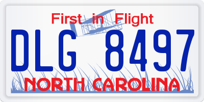 NC license plate DLG8497