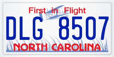 NC license plate DLG8507