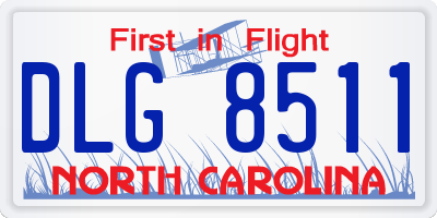 NC license plate DLG8511