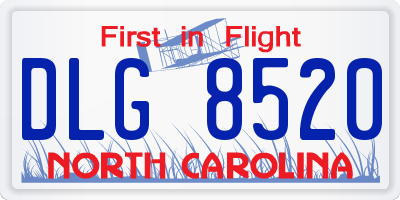 NC license plate DLG8520