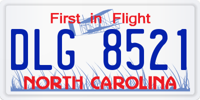 NC license plate DLG8521