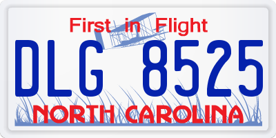 NC license plate DLG8525