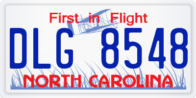 NC license plate DLG8548