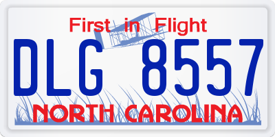 NC license plate DLG8557