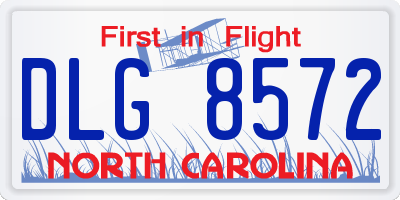 NC license plate DLG8572