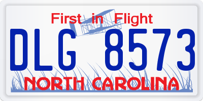 NC license plate DLG8573